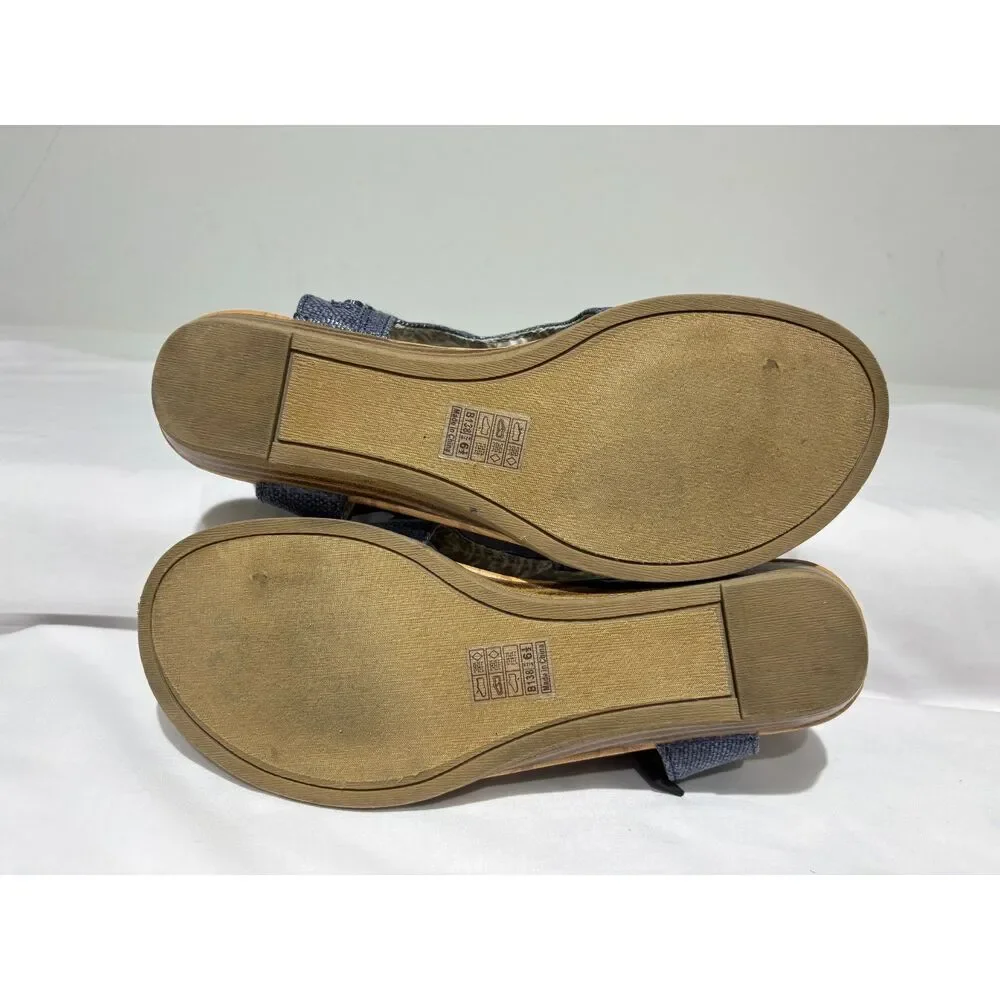 Blowfish blue canvas wedge sandals  Size 6.5